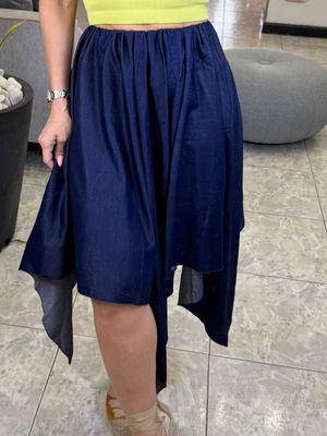 Dark Denim Asymetric Skirt