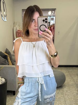 Ivory Or Black Ruffles Top