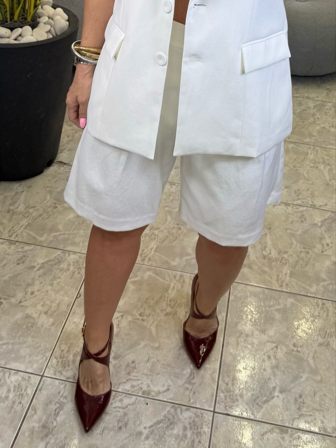 Off White Bermuda Pant