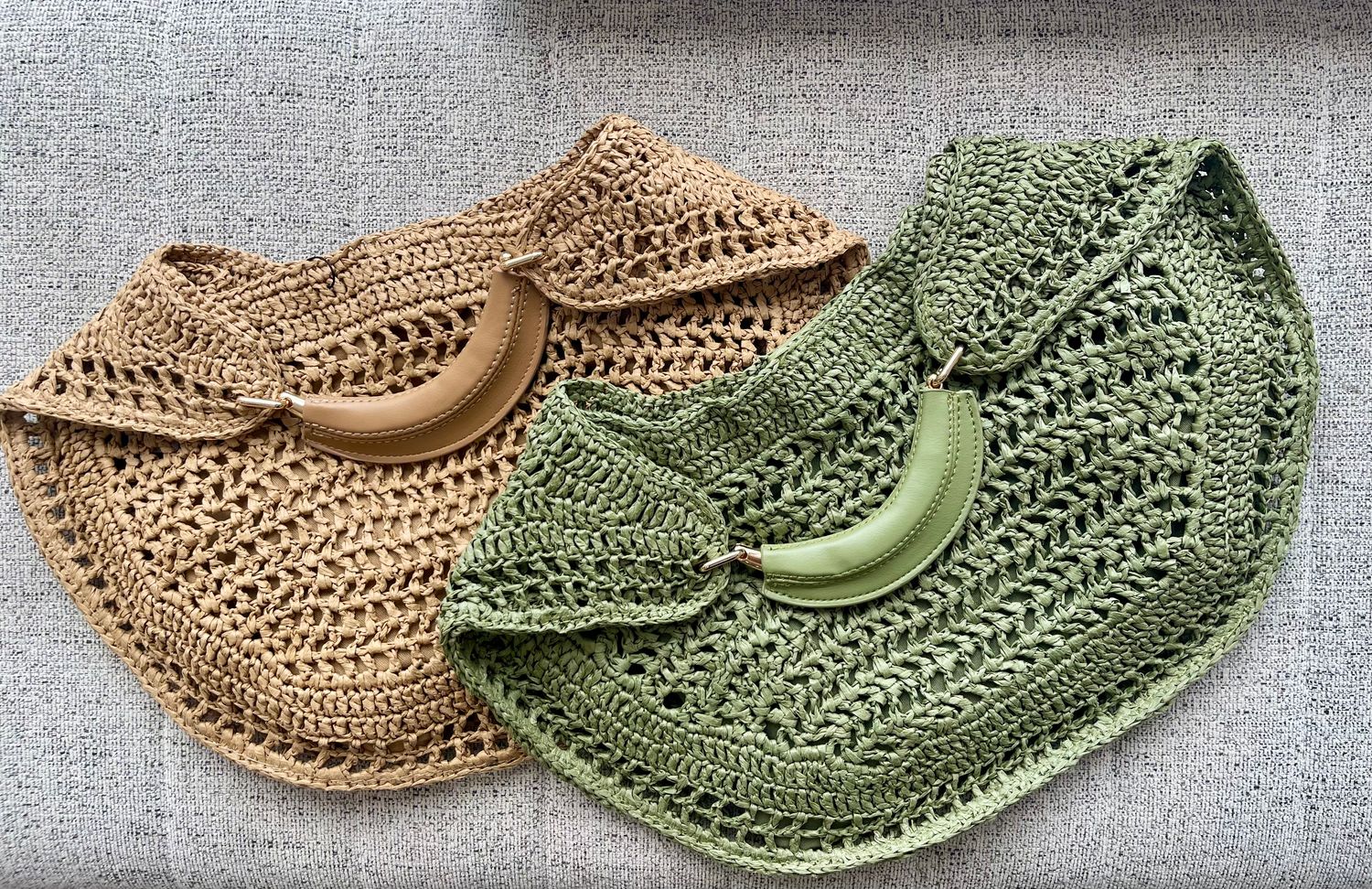 Khaki or Olive straw bag