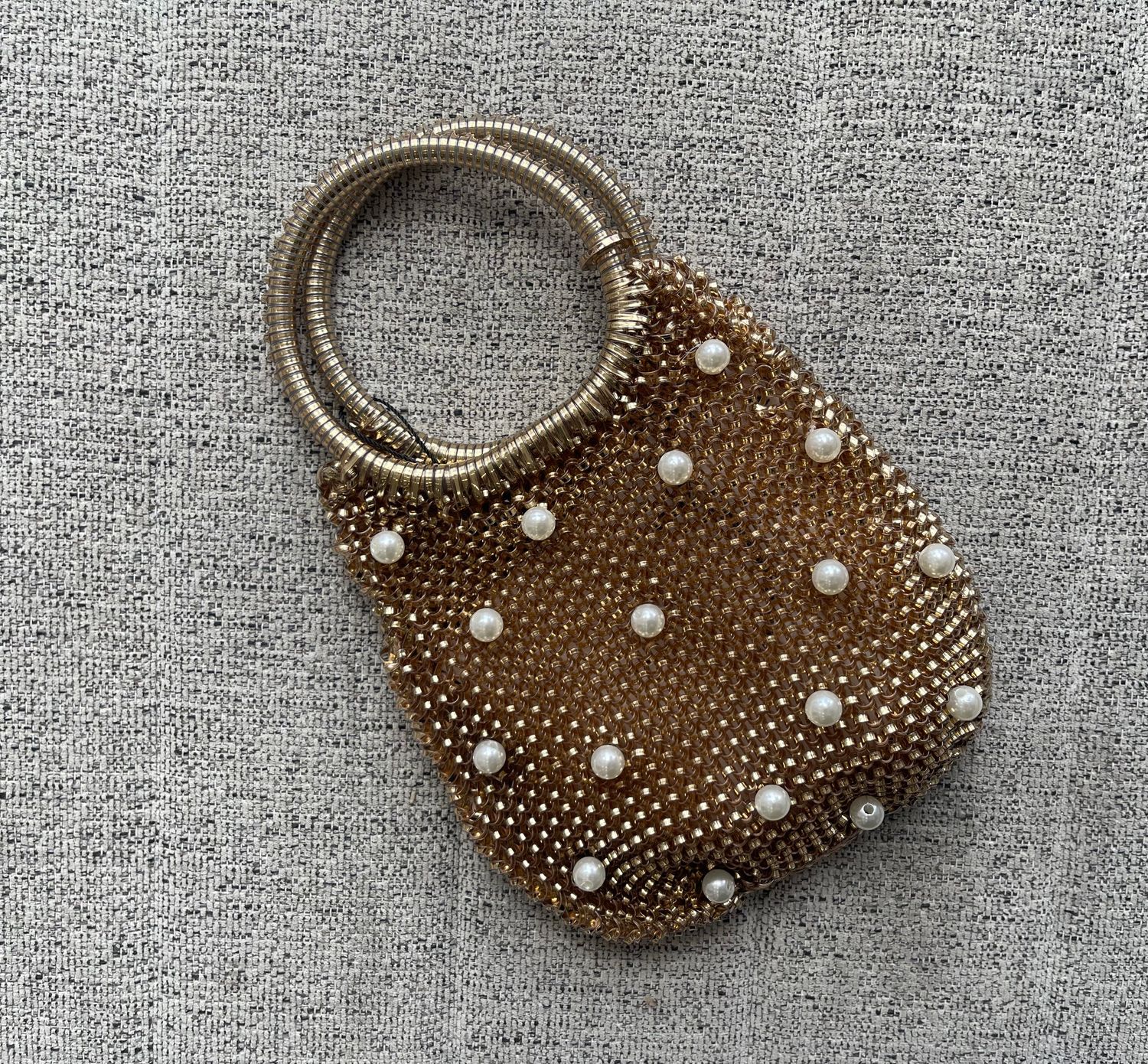 Gold Pearl summer detail bag