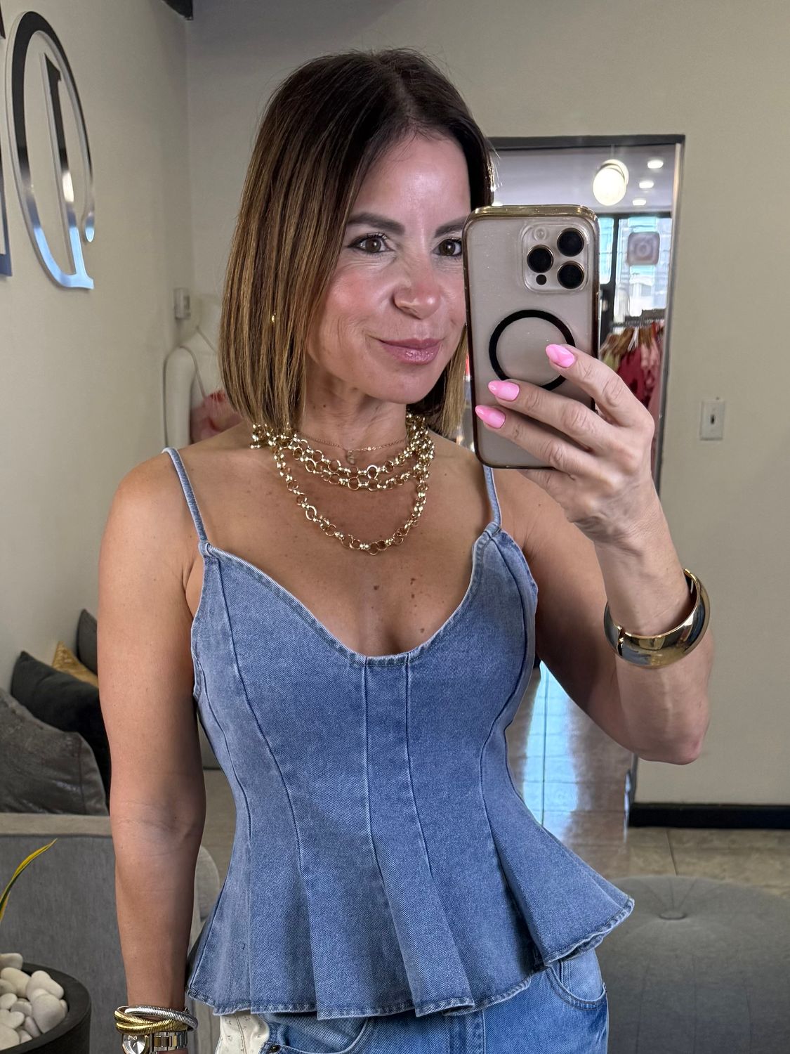 Light Denim Stone Top