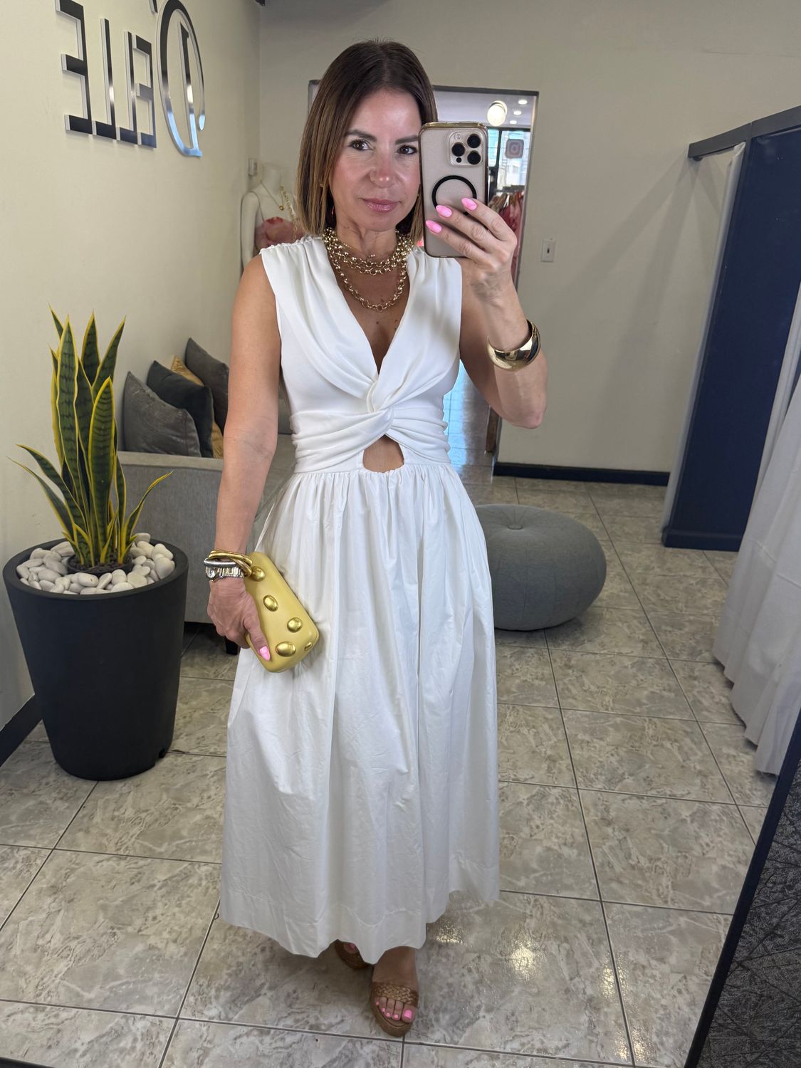 Off White Midi Dress