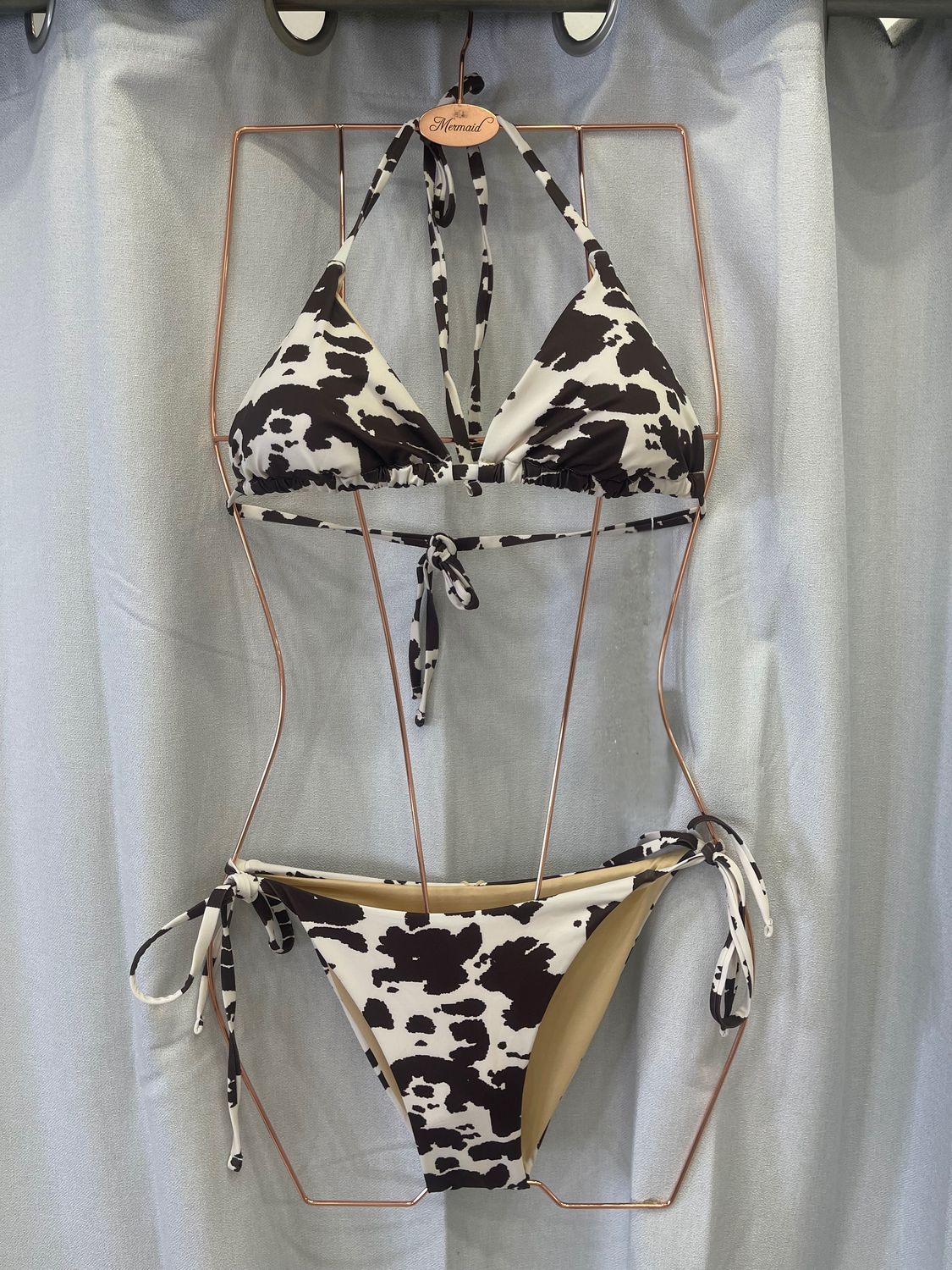 Brown Cow Print Bikini Swimwear