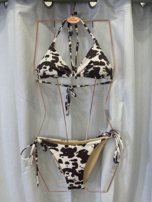 Brown Cow Print Bikini Swimwear
