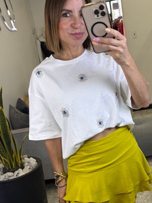 White Or Yellow Embellishment Tshirt