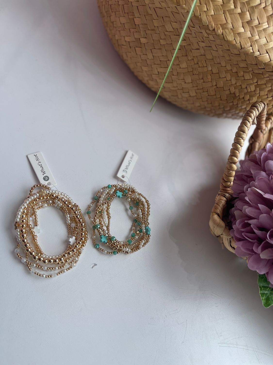 White or Turquoise Beaded Bracelet