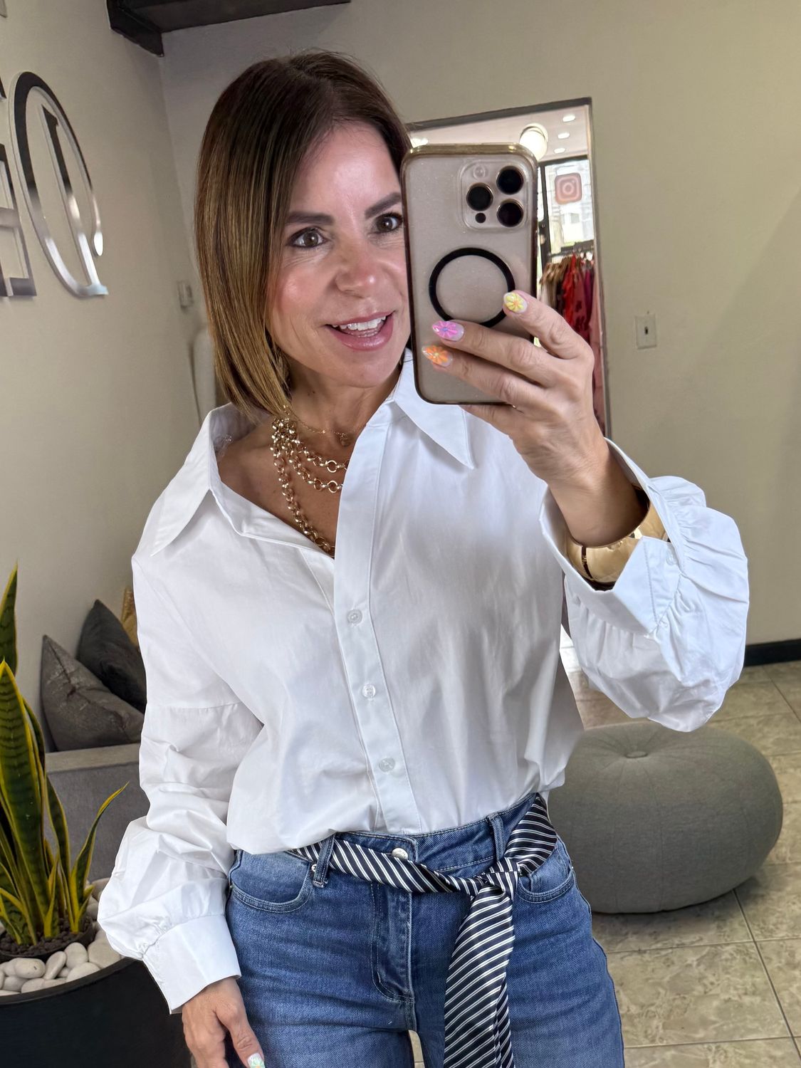 White Long Sleeve Top