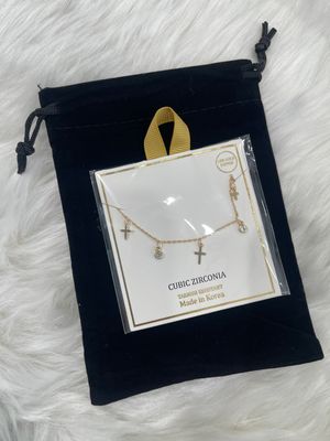 Cross And Rhinestone Necklace