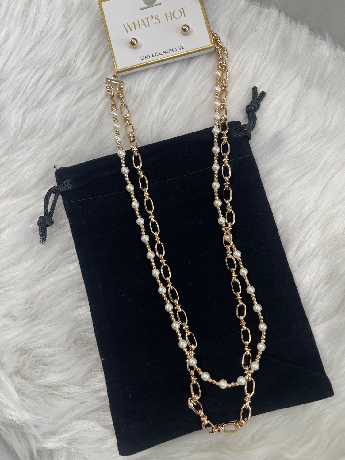 Gold or Pearl Layered Necklace