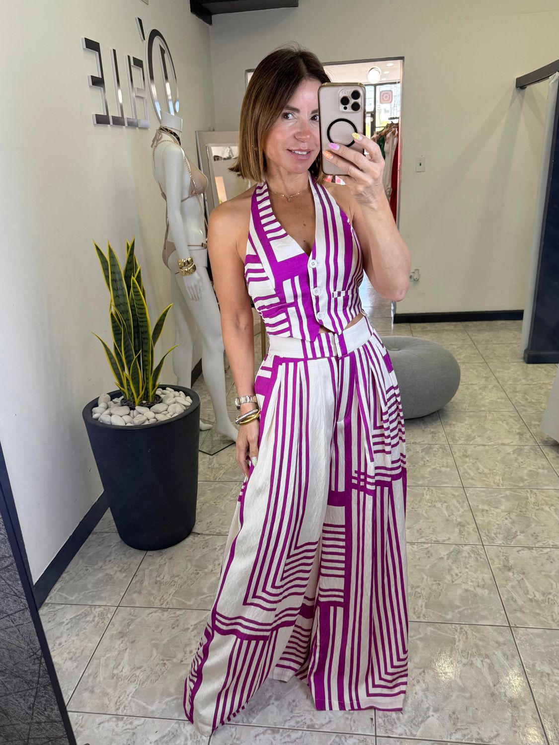 Purple-Ivory Or Black-Ivory Pant Srt