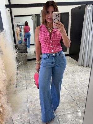 Pink Or Blue Cool Pattern Vest Top