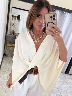 Ivory Bone Caftan Top