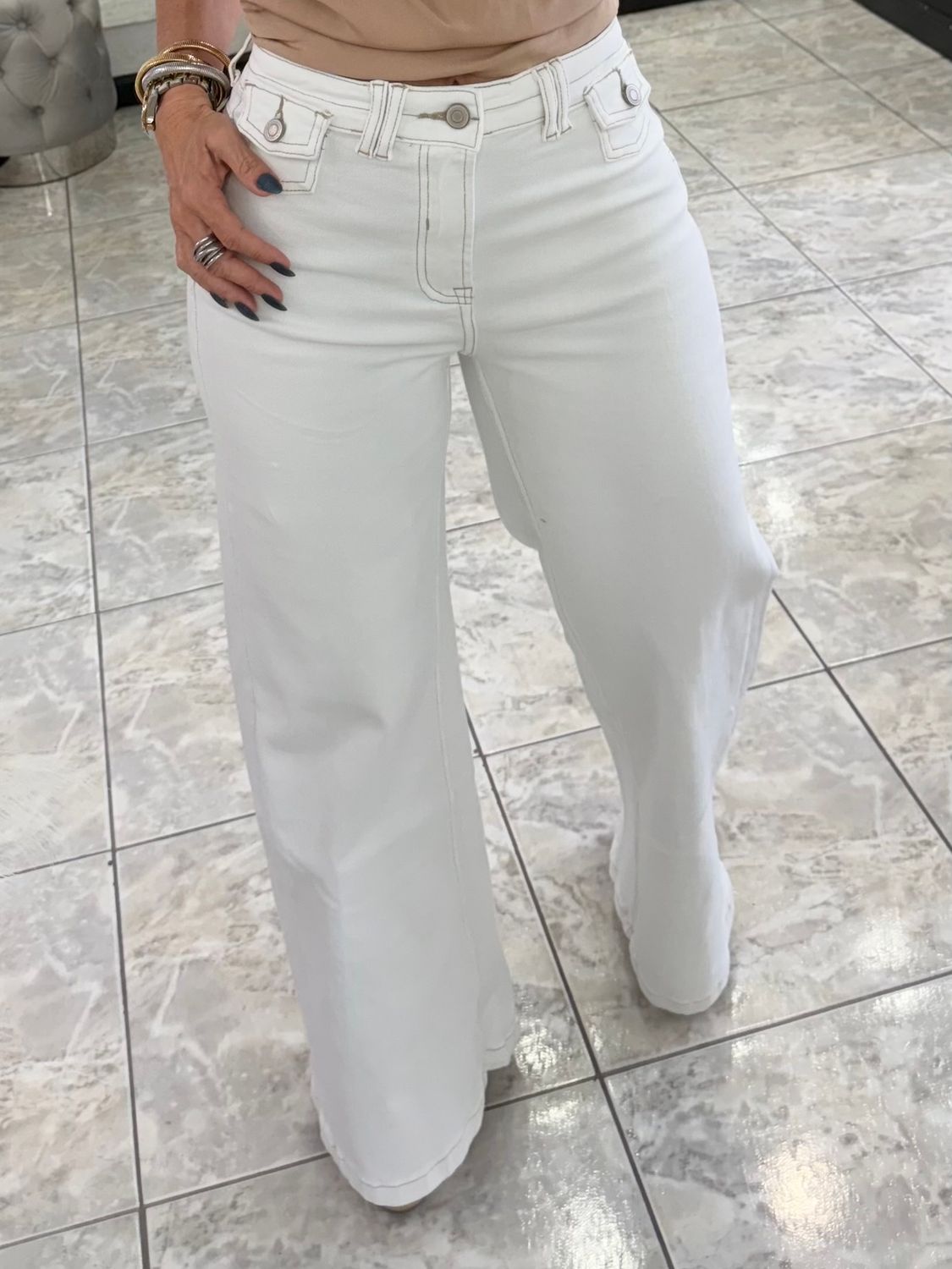 Denim White Pant