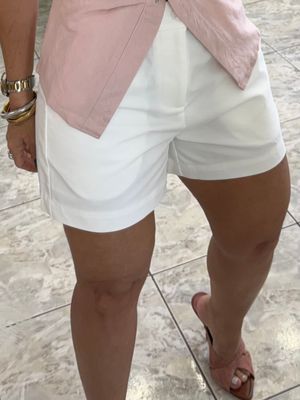 Brown Or White High Waisted Shorts