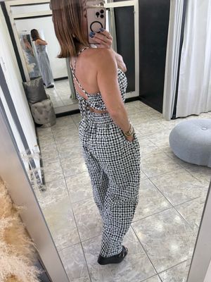 Black Gingham Jumpsuit