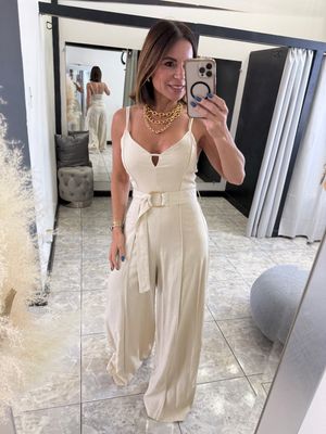 Beige, Light Denim or Medium Denim Jumpsuit