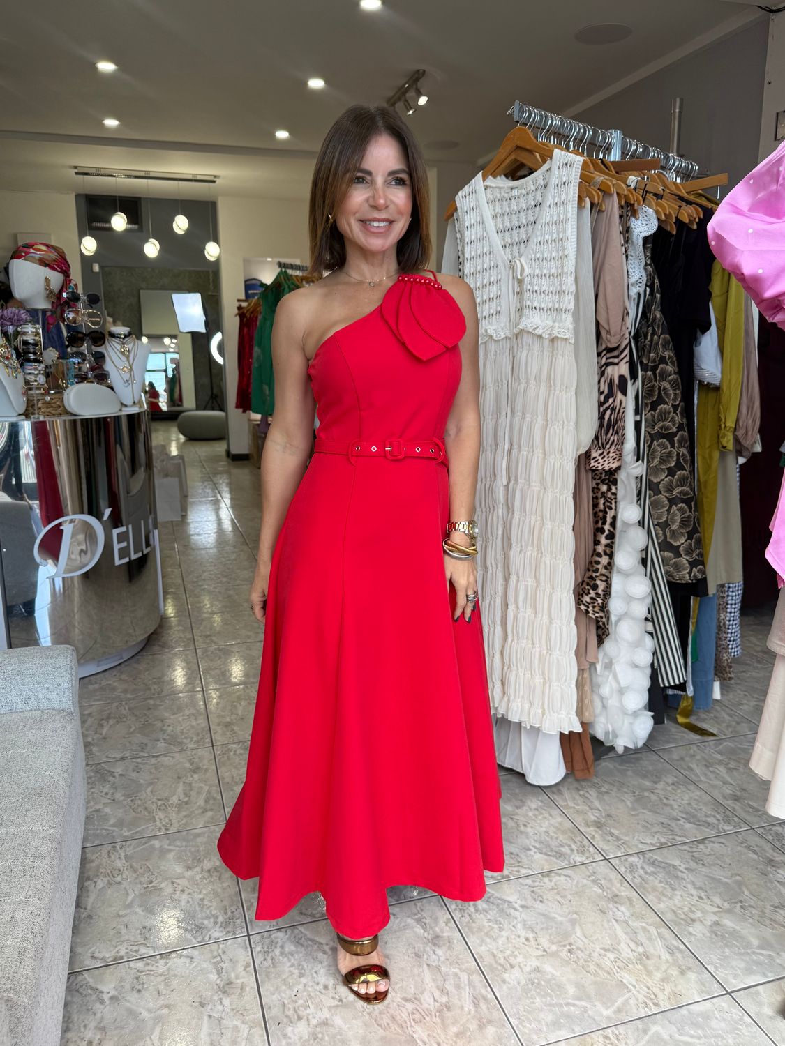 Apple Red Belt Dress