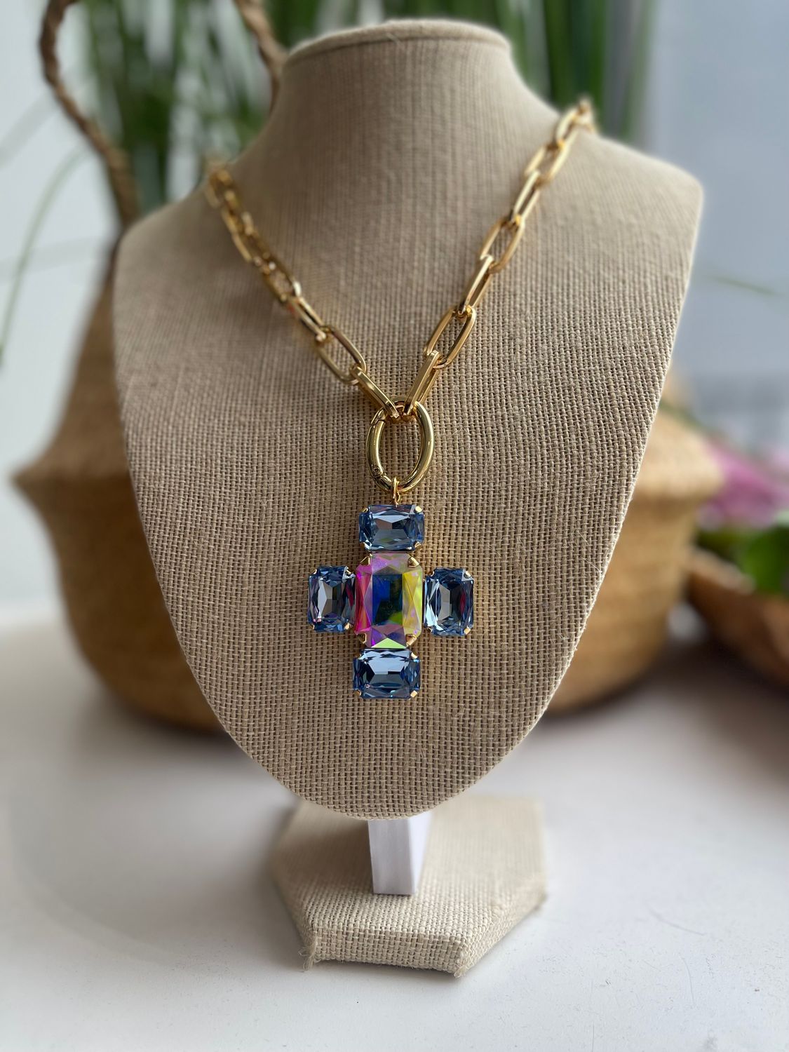 Tornasol Cross Long Necklace