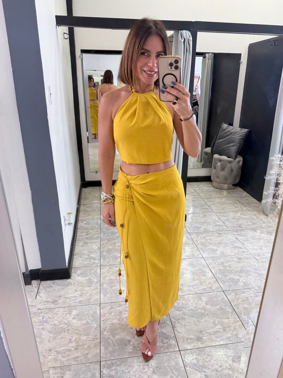 Mustard Summer Skirt Set