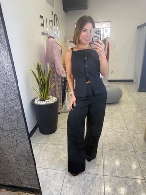 Black Work Vest Set