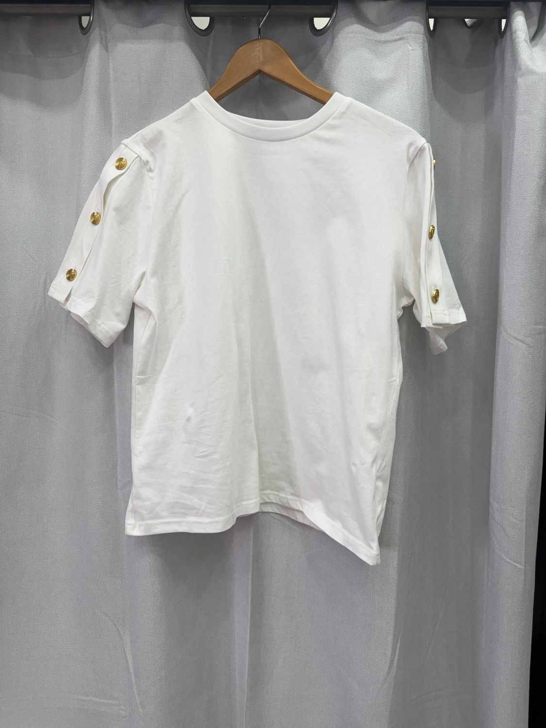 White Gold Detail Top