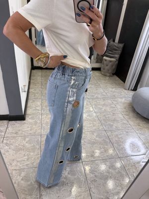 Lt Denim Silver Details Jeans