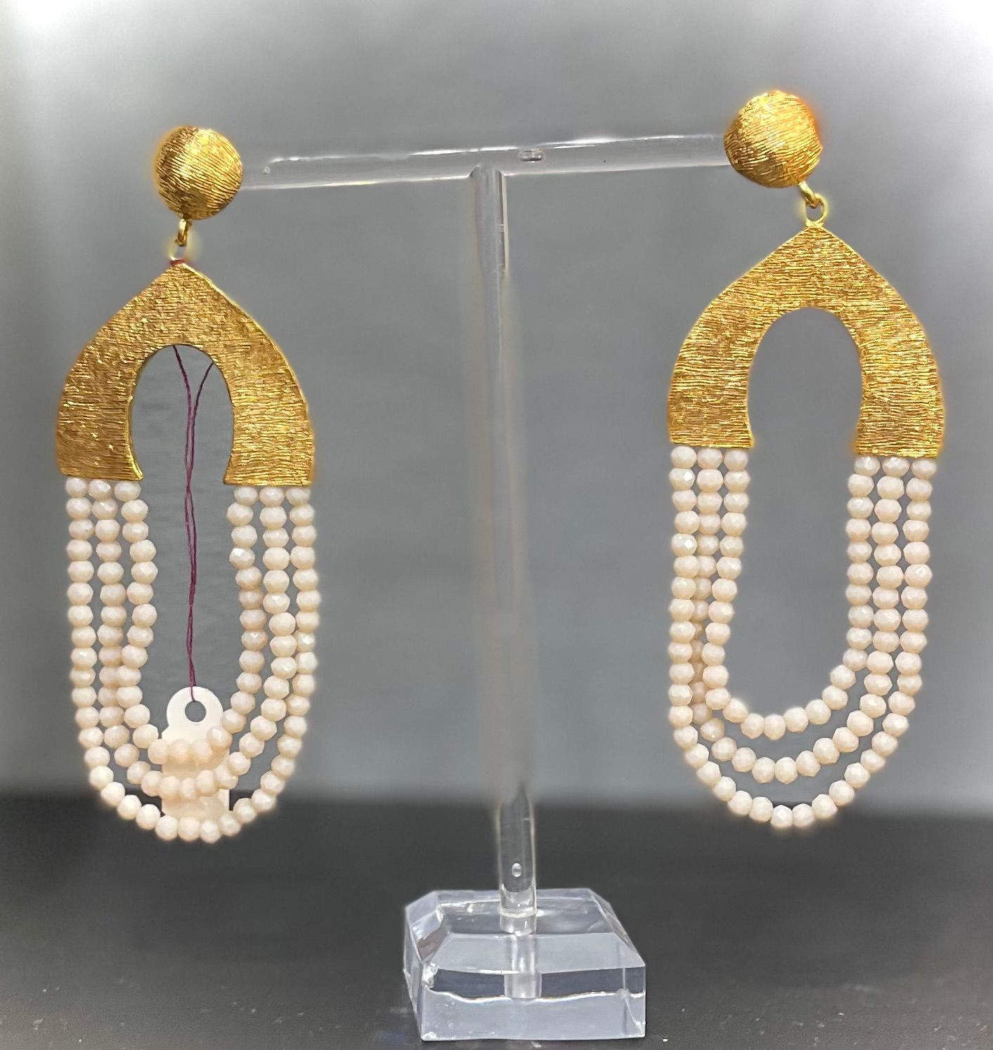 Bone Peach Turkey Earrings