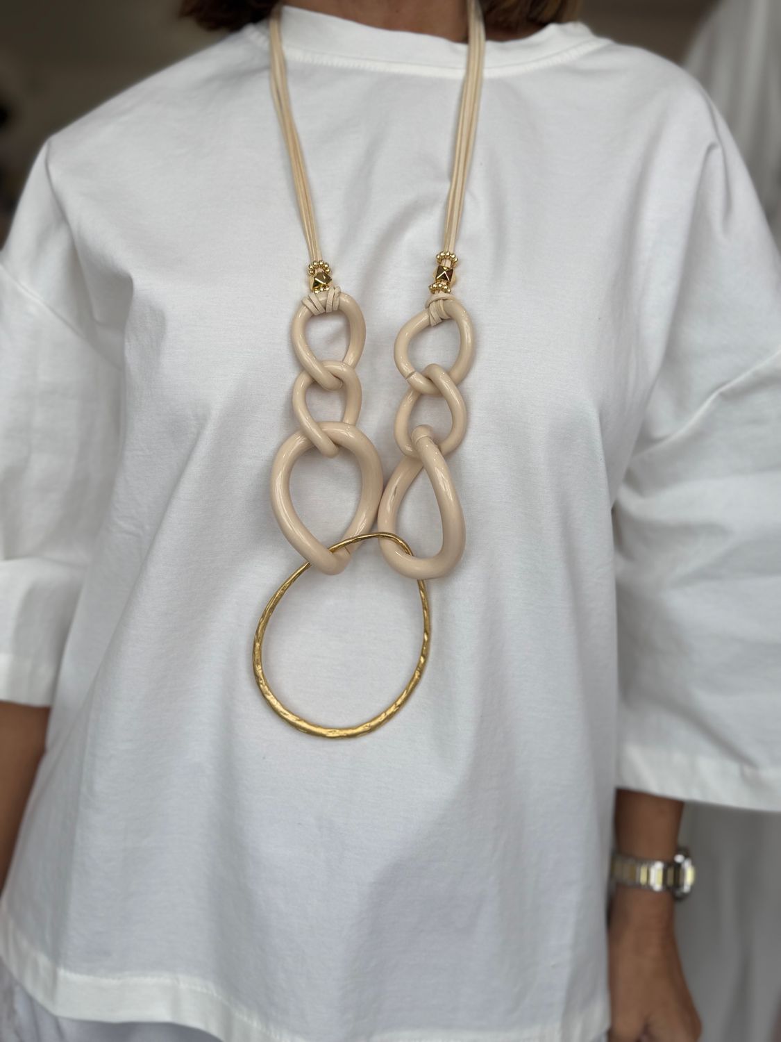 Circle Detail Turkey Long Necklace