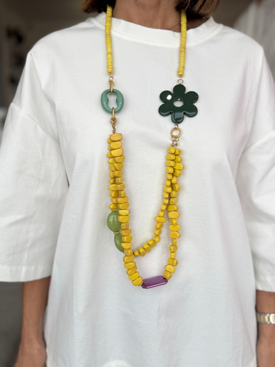 Yellow Flower Detail Necklace
