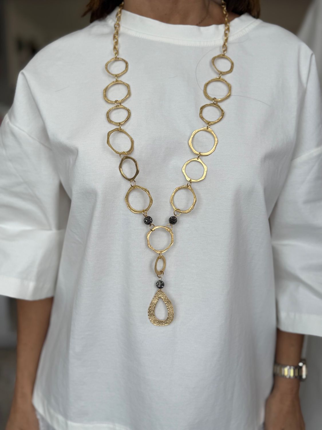 Gold Circle Detail Turkey Necklace