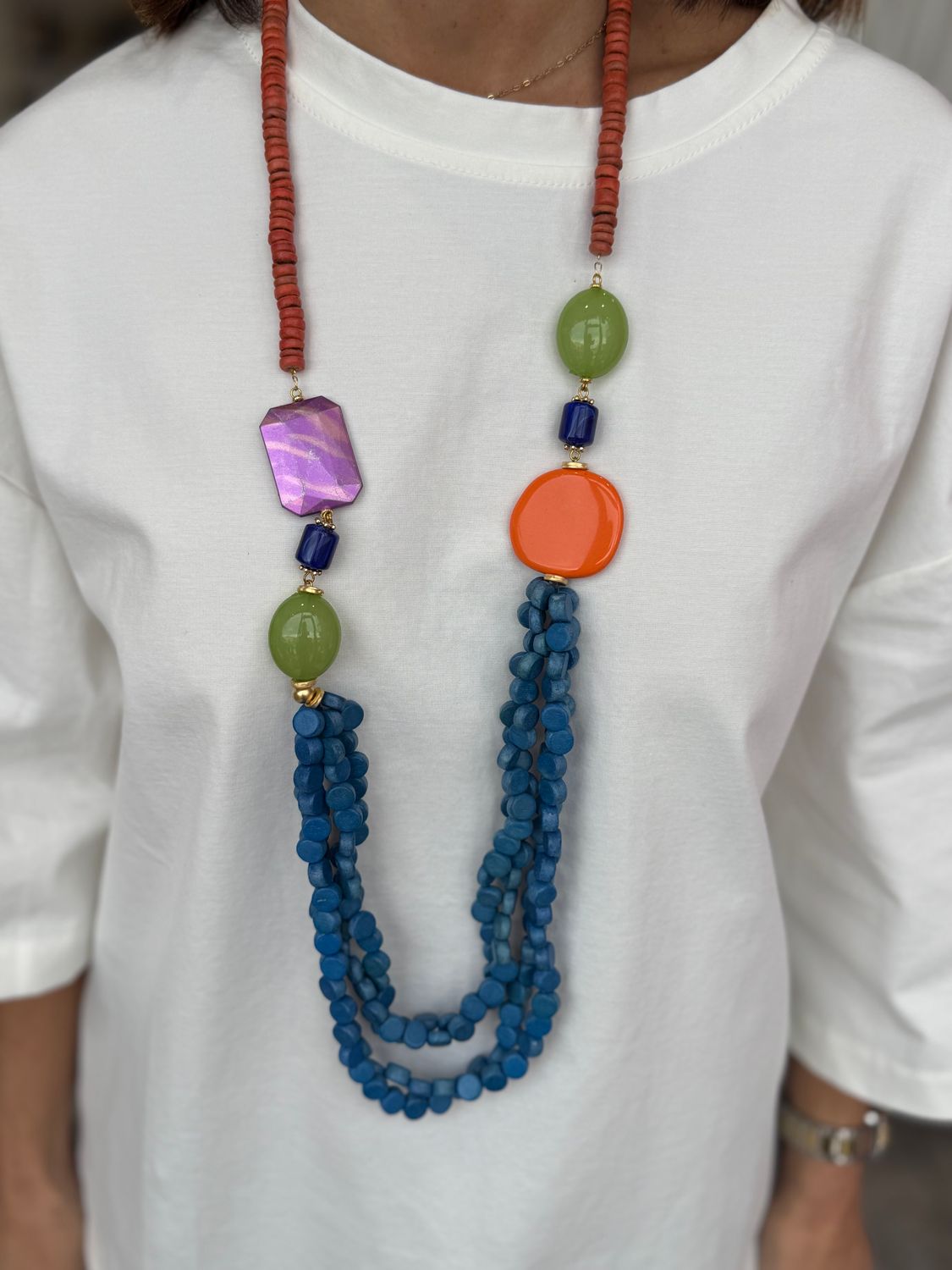 Royal Blue Multi Layering Necklace