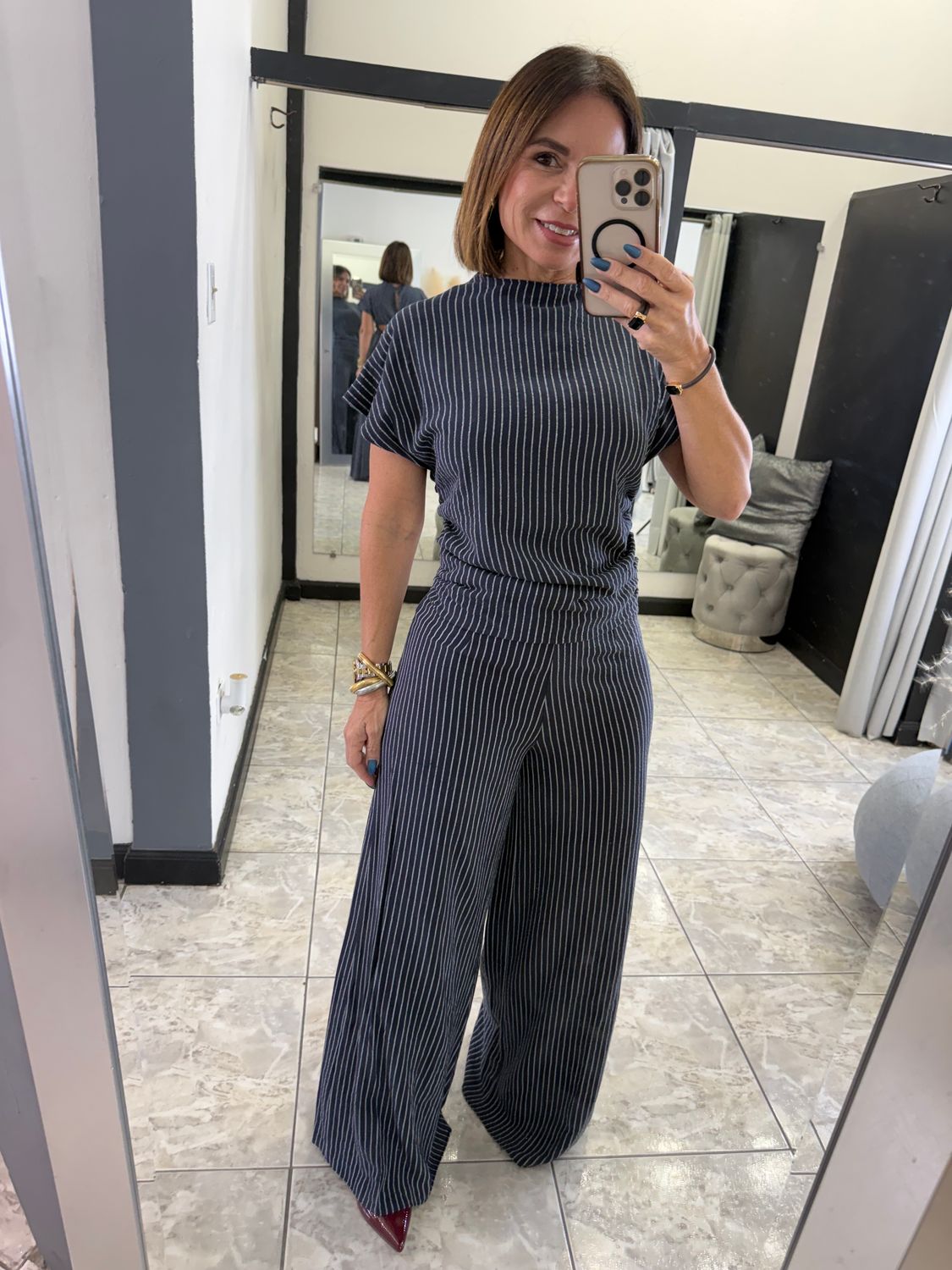 Dark Navy Stripes Jumpsuit