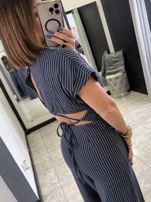 Dark Navy Stripes Jumpsuit