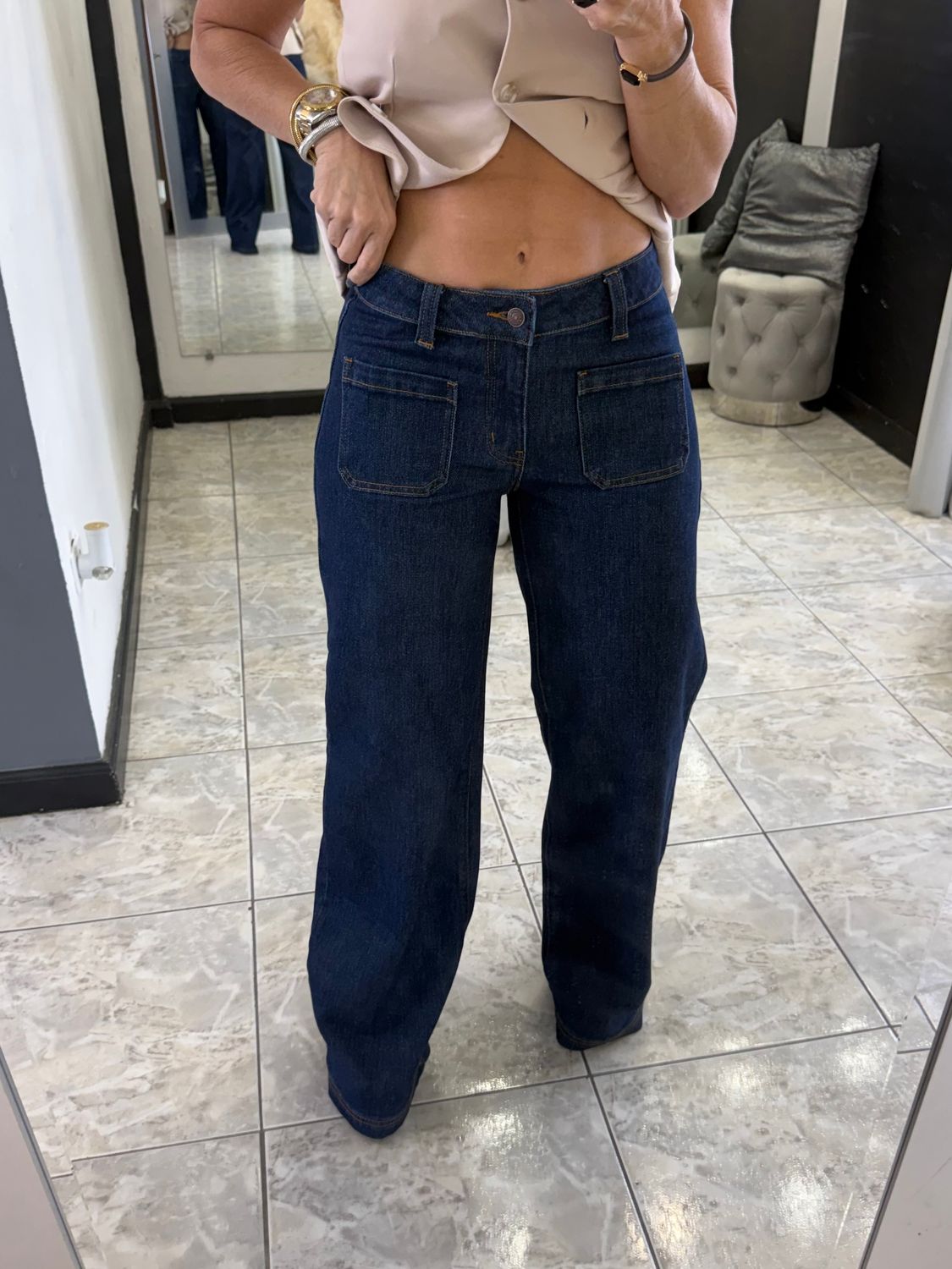 Dark Indigo Front Pockets Jean