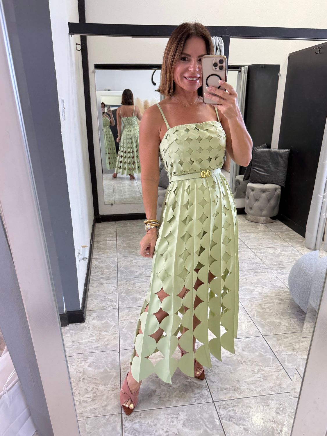 Avocado Green Midi Dress