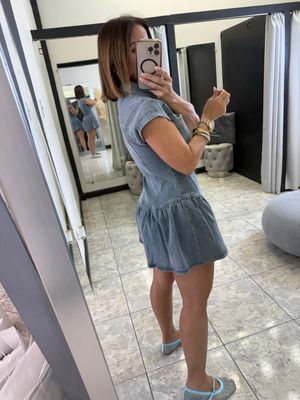 Lt Denim Button Down Romper
