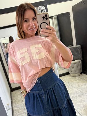 Baby Pink Or Grey Jersey Top