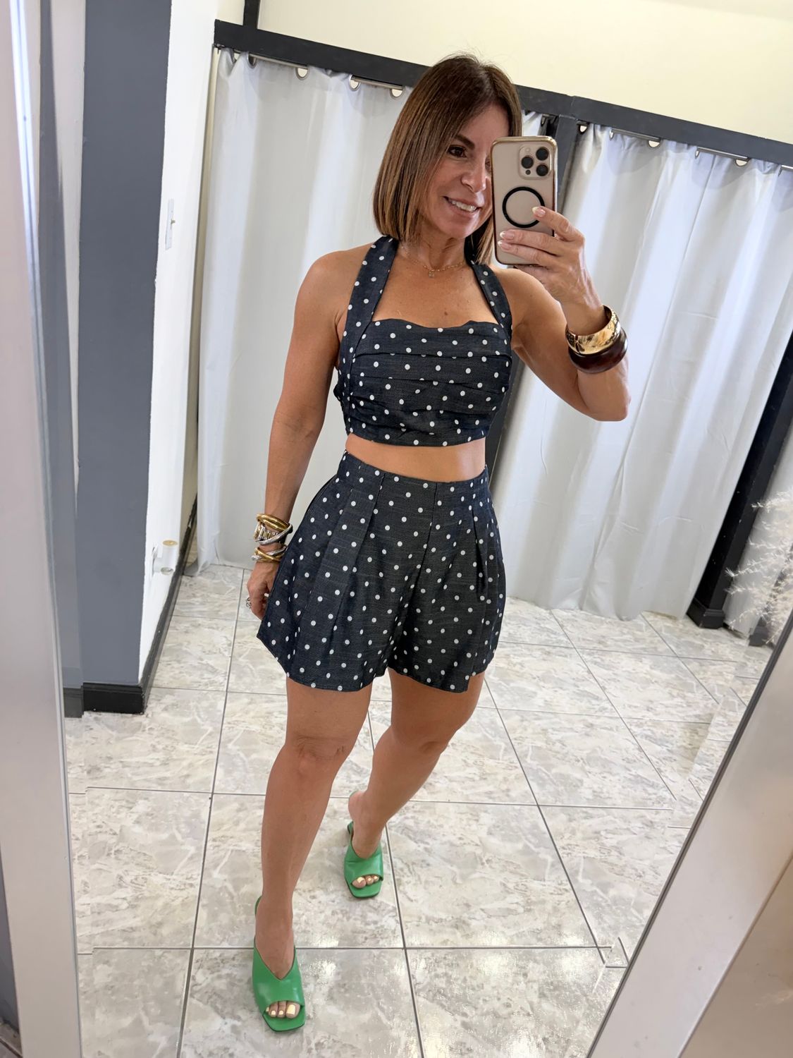Dk Denim Polka Dots Set