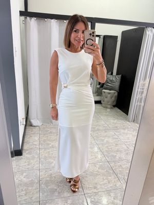 Red Or White Midi Dress