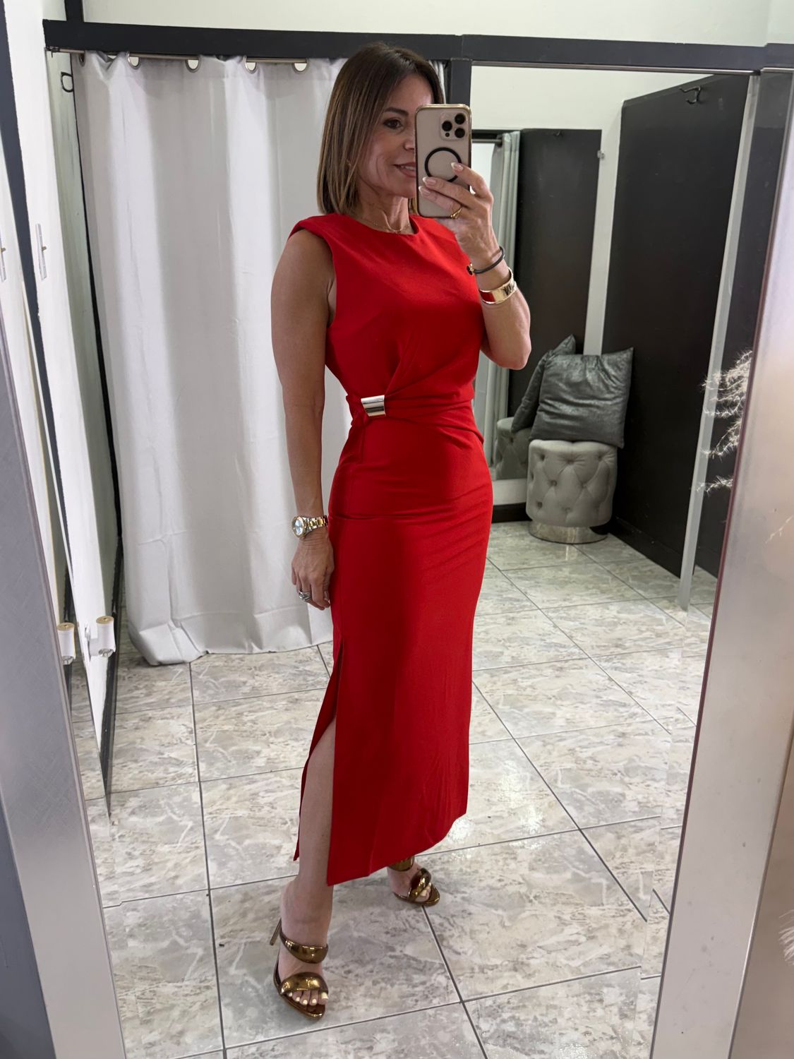 Red Or White Midi Dress