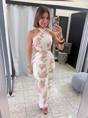 Blush/Cream Flower Detail Dress