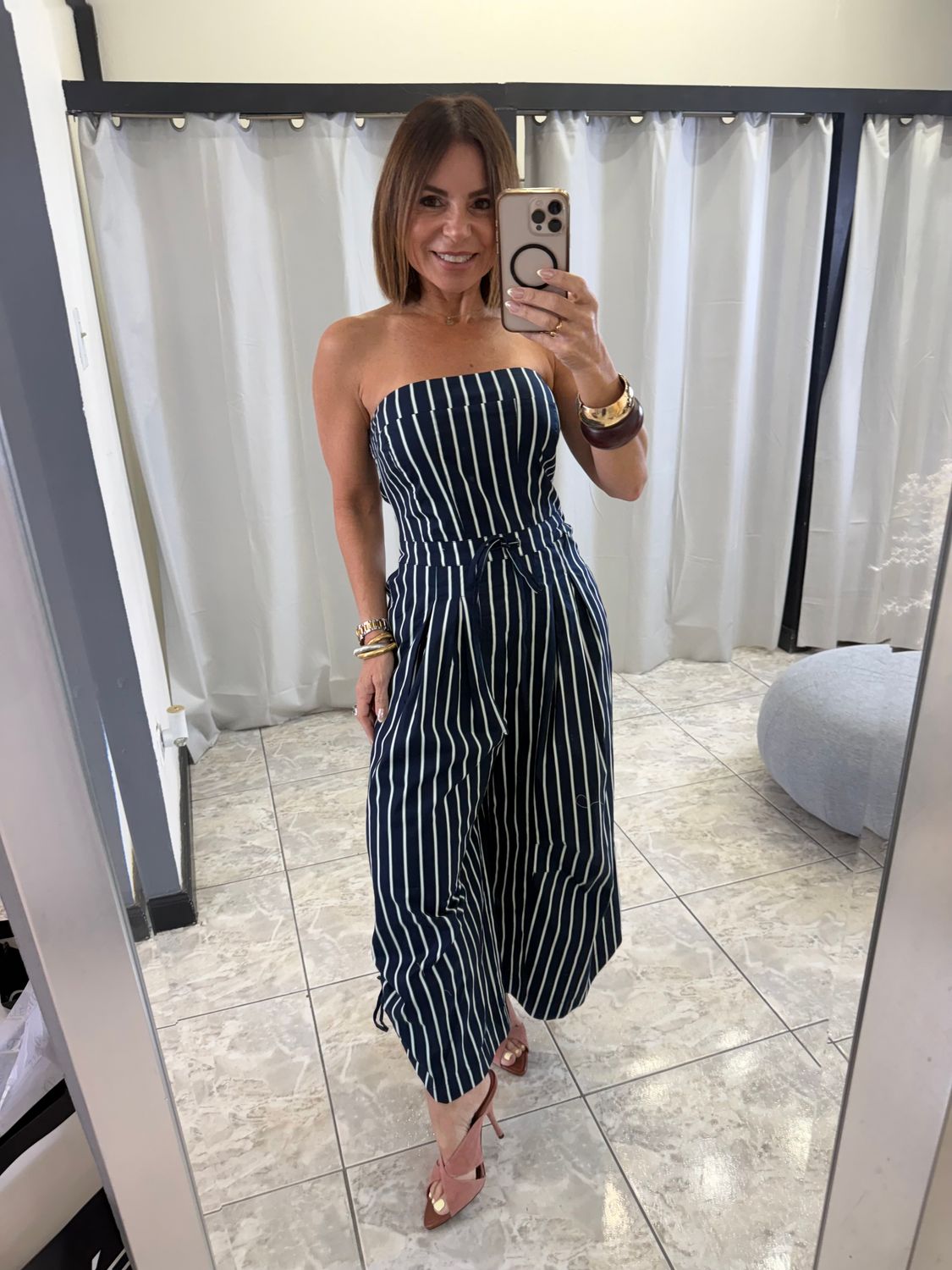 Navy Or Blue Stripes Jumpsuit