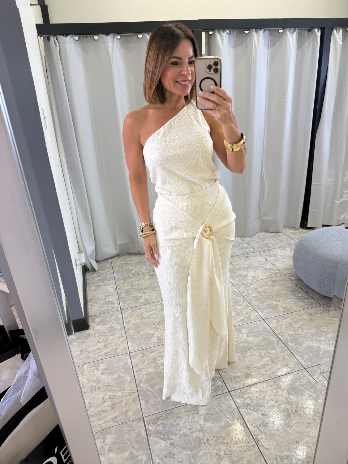 Ivory Gold Detail Skirt Set