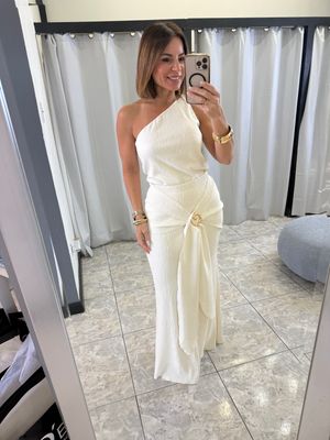 Ivory Gold Detail Skirt Set