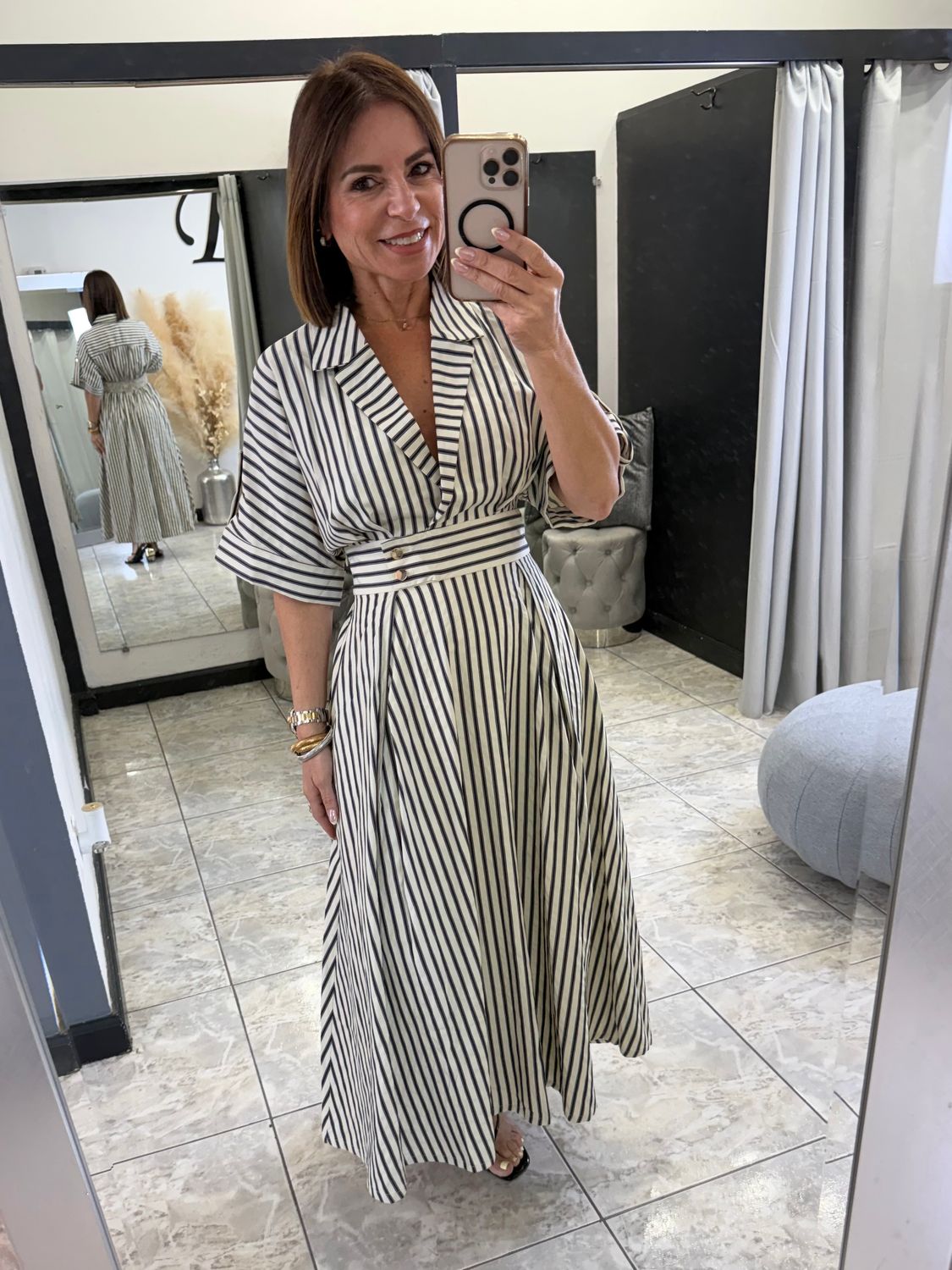 Navy/White Stripes Dress