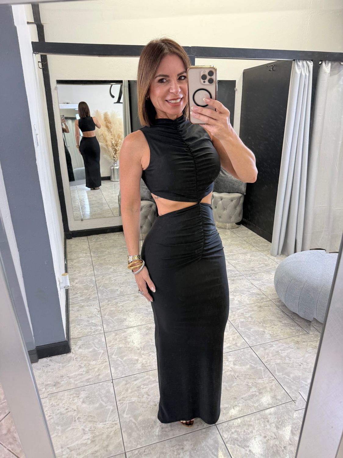 Black Cutout Long Dress