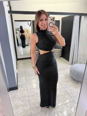 Black Cutout Long Dress