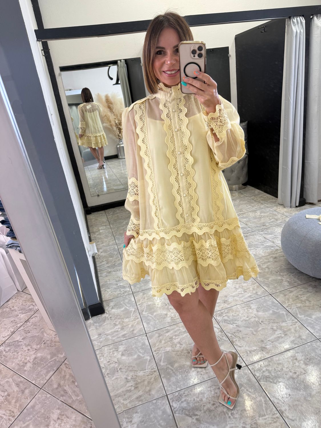 Light Yellow Detail Dress