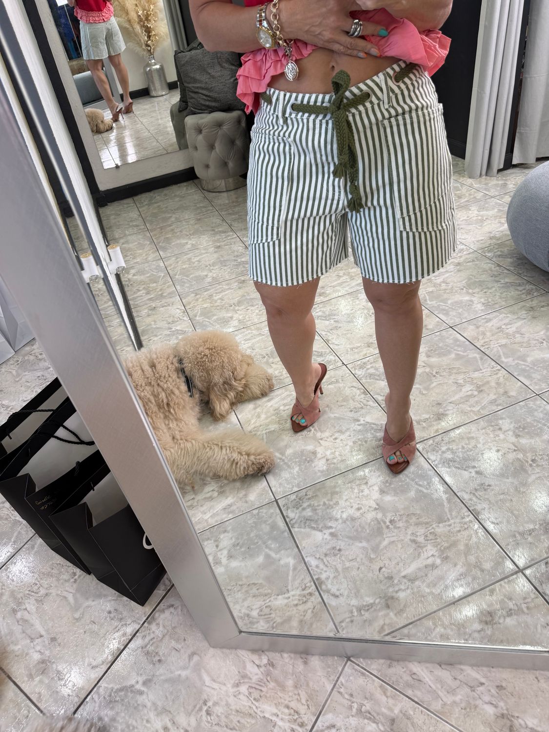 Olive Stripes Summer Pant